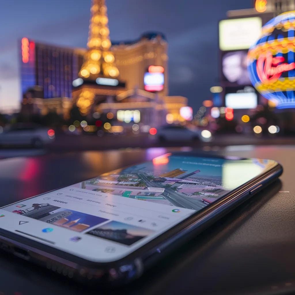 Smartphone showing Google Business Profile, highlighting local SEO optimization for Las Vegas businesses