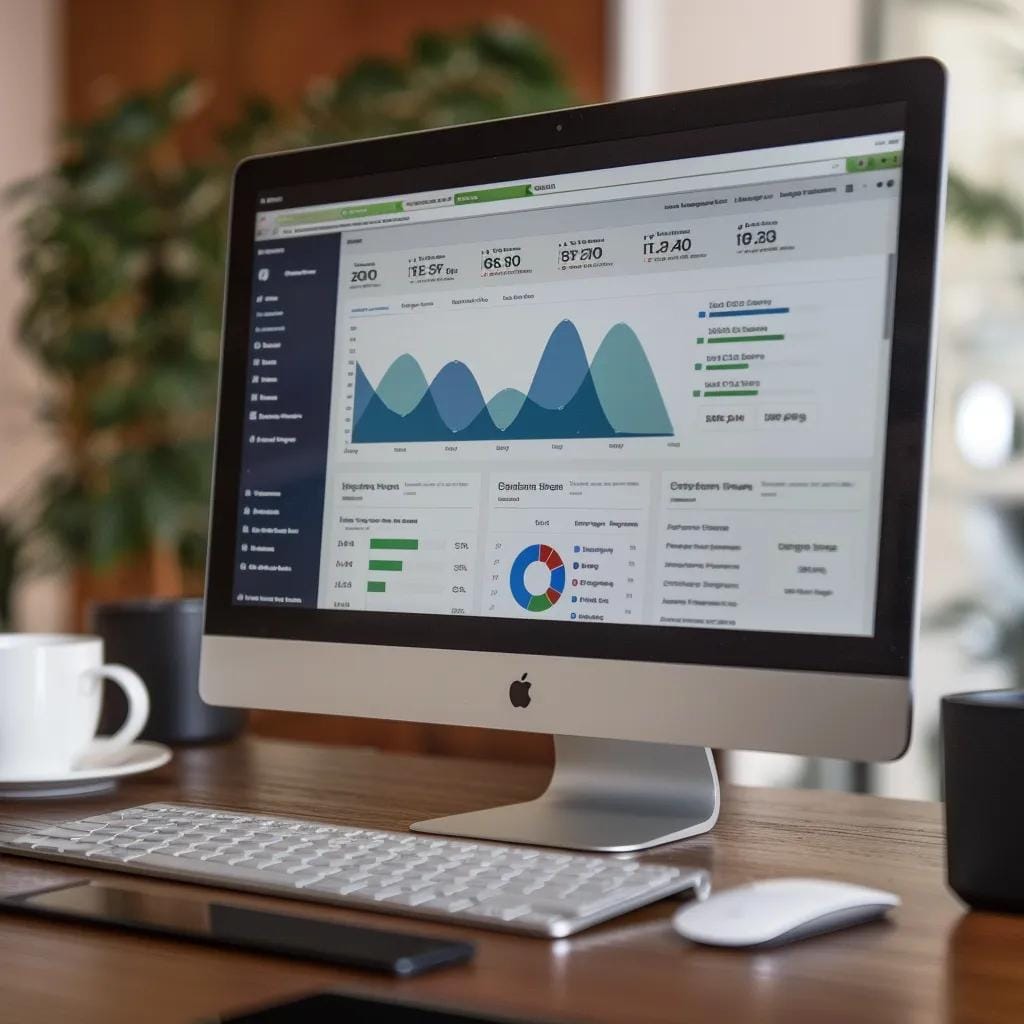 Close-up of a Google Business Profile being optimized on a computer screen, emphasizing local SEO success
