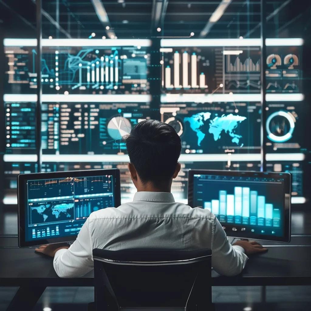 Professional analyzing AI tools for content strategy integration